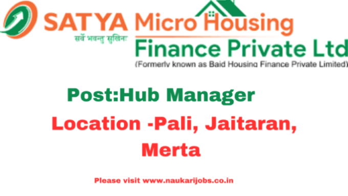 New opportunity At Satya Micro Housing as Hub Manager